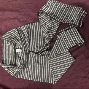 ZYIA Black and White Striped Leggings
